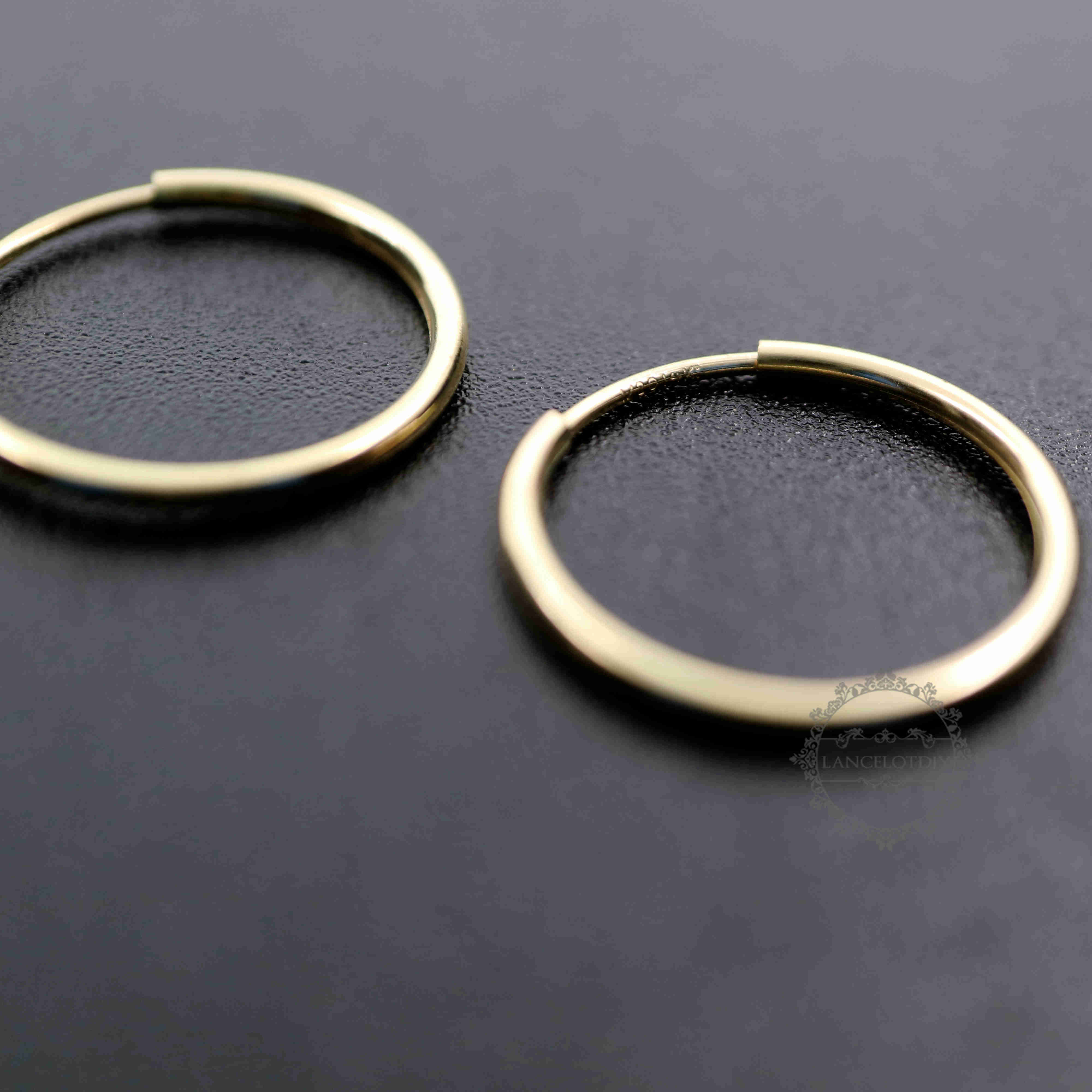 1pair 12-65MM 14K Gold Filled Color Not Tarnished 1.25MM 16Gauge Wire Beading Earrings Hoop DIY Earrings Supplies Findings 1705061 - Click Image to Close